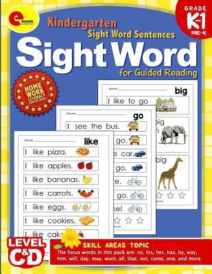 Sight Word Sentences: Levels A and B Guided Reading for Pre Kindergarten, Kindergarten Sight Word Sentences 1979171920 Book Cover