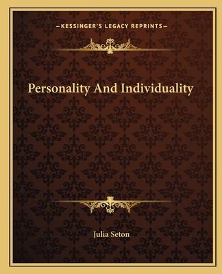 Personality And Individuality 1162823496 Book Cover