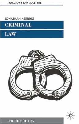 Criminal Law. Palgrave Law Masters. 0333987705 Book Cover