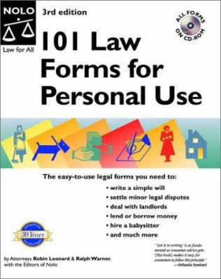 101 Law Forms for Personal Use, Third Edition 0873378466 Book Cover