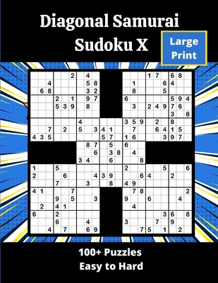 Diagonal Samurai Sudoku X: 100+ overlapping dia... [Large Print] B088LB6VRQ Book Cover