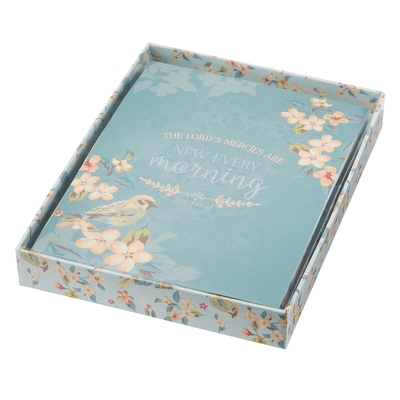 Office Product Christian Art Gifts Bird/Floral Writing Paper Stationary Set w/Scripture |New Every Morning - Lamentations 3:22 Bible Verse | 40 Sheets Notepad Paper 6.3" x 8.5", 20 Matching Envelopes 4.5" x 6.5" Book