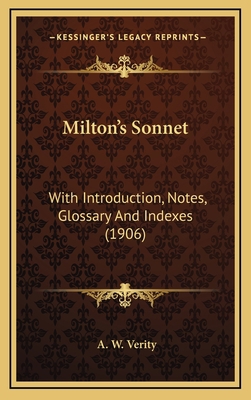 Milton's Sonnet: With Introduction, Notes, Glos... 1164215612 Book Cover