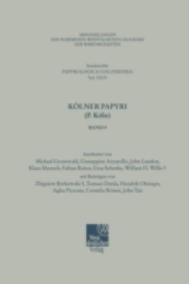 Kölner Papyri (P. Köln) [German] 3531099507 Book Cover
