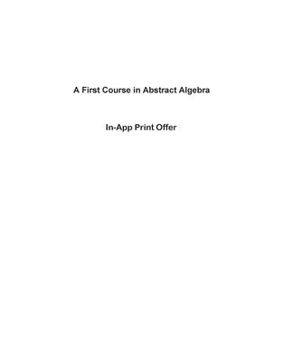 A First Course in Abstract Algebra 8th Edition 0135758165 Book Cover