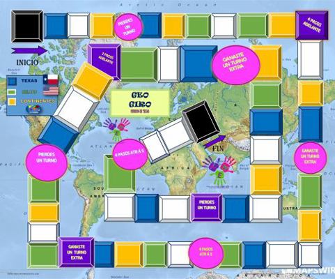 GEO GIRO, Texas Edition, WORLD Geography Board Game in SPANISH : Board Game
