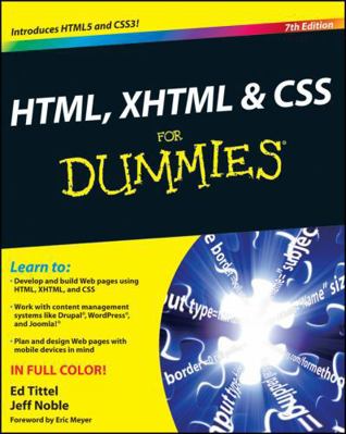 Html, XHTML and CSS for Dummies 0470916591 Book Cover
