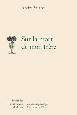 Sur La Mort de Mon Frere [French] 2865033708 Book Cover
