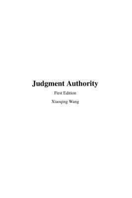 Judgment Authority B0GLH8P3NK Book Cover