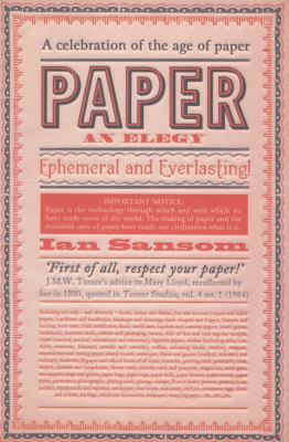 Paper: An Elegy 0007480261 Book Cover