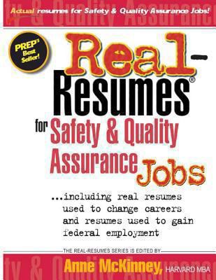 Real-Resumes For Safety & Quality Assurance Jobs 1475099797 Book Cover