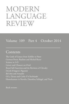 Modern Language Review (109: 4) October 2014 1781881537 Book Cover