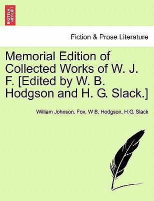 Memorial Edition of Collected Works of W. J. F.... 1241104883 Book Cover