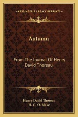 Autumn: From The Journal Of Henry David Thoreau 1163121991 Book Cover