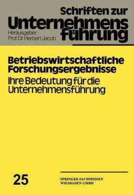 Betriebswirtschaftliche Forschungsergebnisse: I... [German] 3409792511 Book Cover