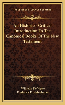 An Historico-Critical Introduction to the Canon... 1163574678 Book Cover