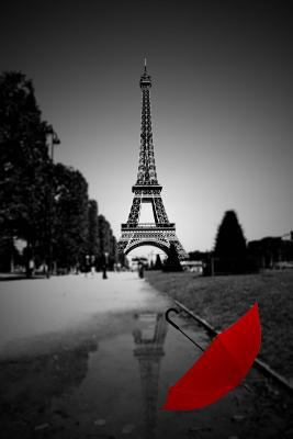 Red Umbrella in Street Near Eiffel Tower Paris ... 1533160775 Book Cover