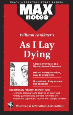 As I Lay Dying (Maxnotes Literature Guides) 087891059X Book Cover