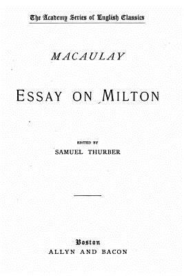 Essay on Milton 1532930925 Book Cover