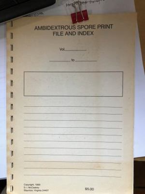 Paperback Ambidextrous Spore Print File and Index Book