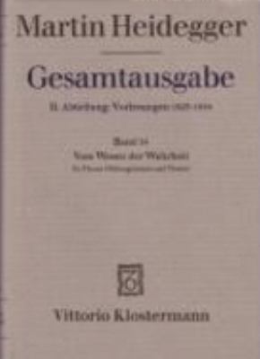 Heidegger, Martin: Vom Wesen Der Wahrheit: Zu P... [German] 3465029259 Book Cover