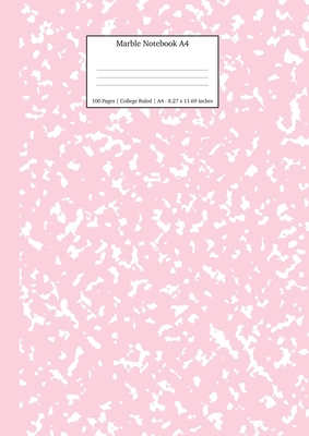 Marble Notebook A4: Pastel Pink College Ruled J... 1989790550 Book Cover