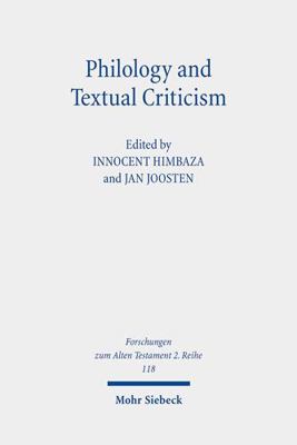 Philology and Textual Criticism: Proceedings of... 3161593235 Book Cover