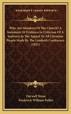 Who Are Members Of The Church? A Statement Of E... 1169005608 Book Cover