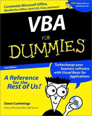 VBA For Dummies 0764508563 Book Cover