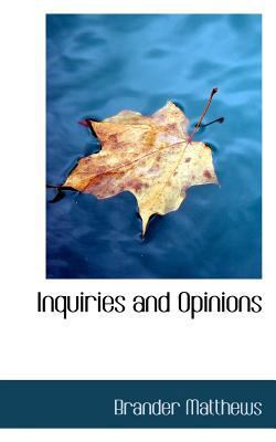 Inquiries and Opinions 055964566X Book Cover