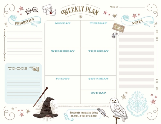 Harry Potter: Weekly Planner Notepad: (Harry Po... 1647223989 Book Cover
