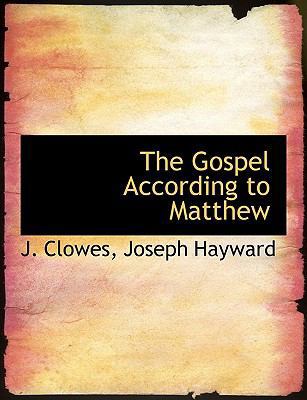 The Gospel According to Matthew 1140327879 Book Cover