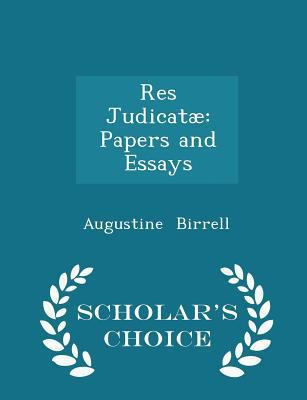 Res Judicat?: Papers and Essays - Scholar's Cho... 1297148347 Book Cover