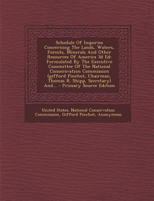 Schedule of Inquiries Concerning the Lands, Wat... 1294082620 Book Cover