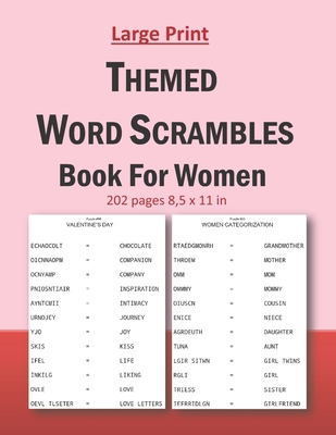 Large Print Themed Word Scrambles Book For Wome... [Large Print] B086Y7FD9J Book Cover