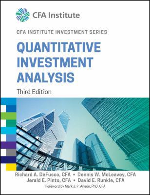 Quantitative Investment Analysis, 3Ed 8126564695 Book Cover