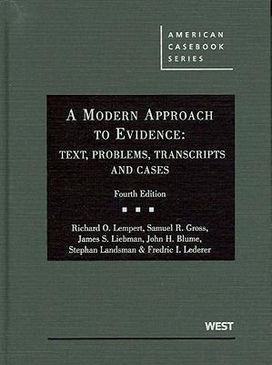 A Modern Approach to Evidence: Text, Problems, ... 031417723X Book Cover