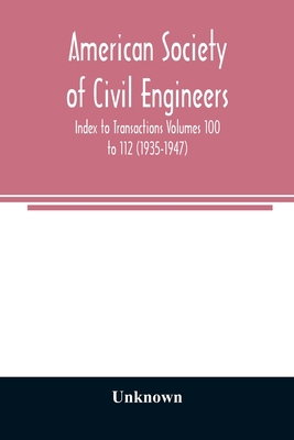 American Society of Civil Engineers; Index to T... 9354007856 Book Cover