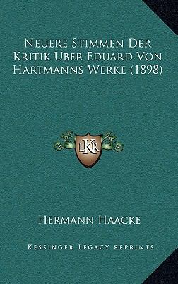 Neuere Stimmen Der Kritik Uber Eduard Von Hartm... [German] 1168956951 Book Cover