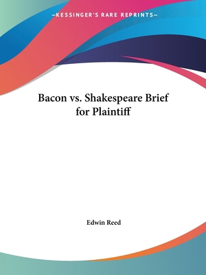 Bacon vs. Shakespeare Brief for Plaintiff 0766131068 Book Cover