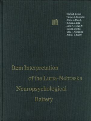 Item Interpretation of the Luria-Nebraska Neuro... 0803221053 Book Cover