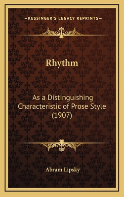 Rhythm: As a Distinguishing Characteristic of P... 1168703220 Book Cover