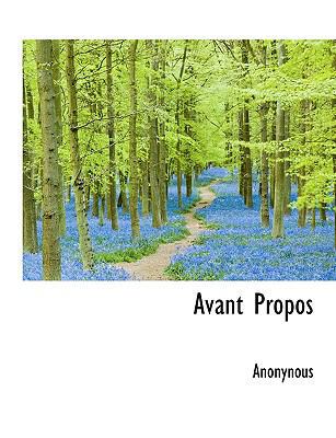 Avant Propos [French] [Large Print] 1116559005 Book Cover