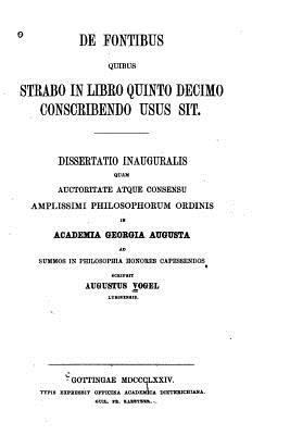 De fontibus quibus Strabo in libro quinto decim... [Italian] 1534641661 Book Cover