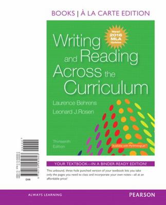 Writing and Reading Across the Curriculum, MLA ... 0134582608 Book Cover