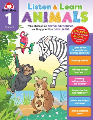 Animals, Grade 1 Workbook: Listen and Learn Aud... 1645141861 Book Cover