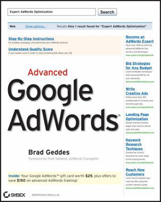 Advanced Google AdWords 0470500239 Book Cover