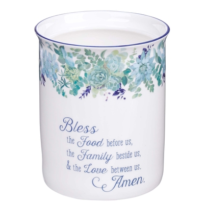 Utensil Holder Ceramic Our Daily Bread - Matt 6:11 B0833VRR2L Book Cover