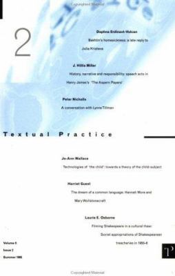 Textual Practice: Volume 9 Issue 2 0415123828 Book Cover