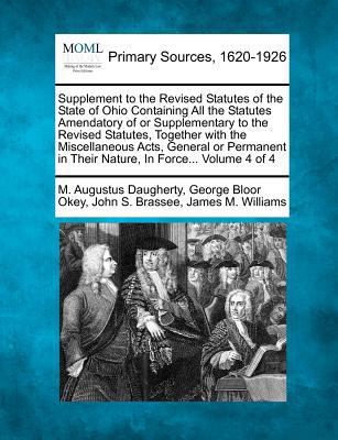 Supplement to the Revised Statutes of the State... 1277097496 Book Cover